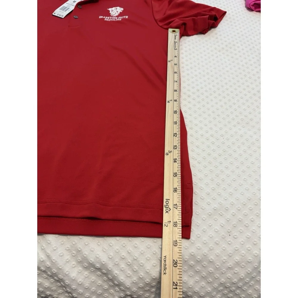 adidas Golf Men's Red Solid Short Sleeve Collared Polo Embroidered Logo M